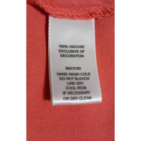 CUPIO, Orange Lace Bell Sleeve Tunic with Lace Boarder, Size XL - Picture 8 of 8